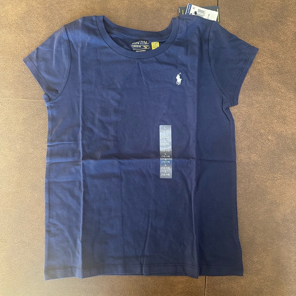 NWT Polo Ralph Lauren Cotton Jersey Tee Girls Size LG (12-14)